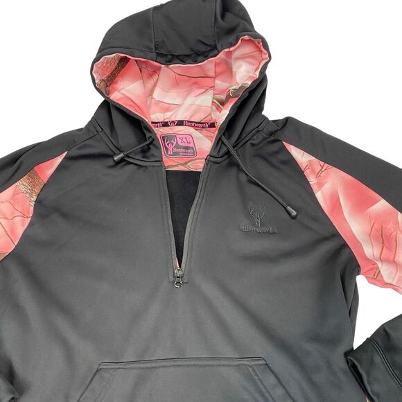 Oaktree Huntworth Women's XL Long-Sleeve Pink Camo 1/4 Zip Pullover Hoodie - Picture 5 of 14